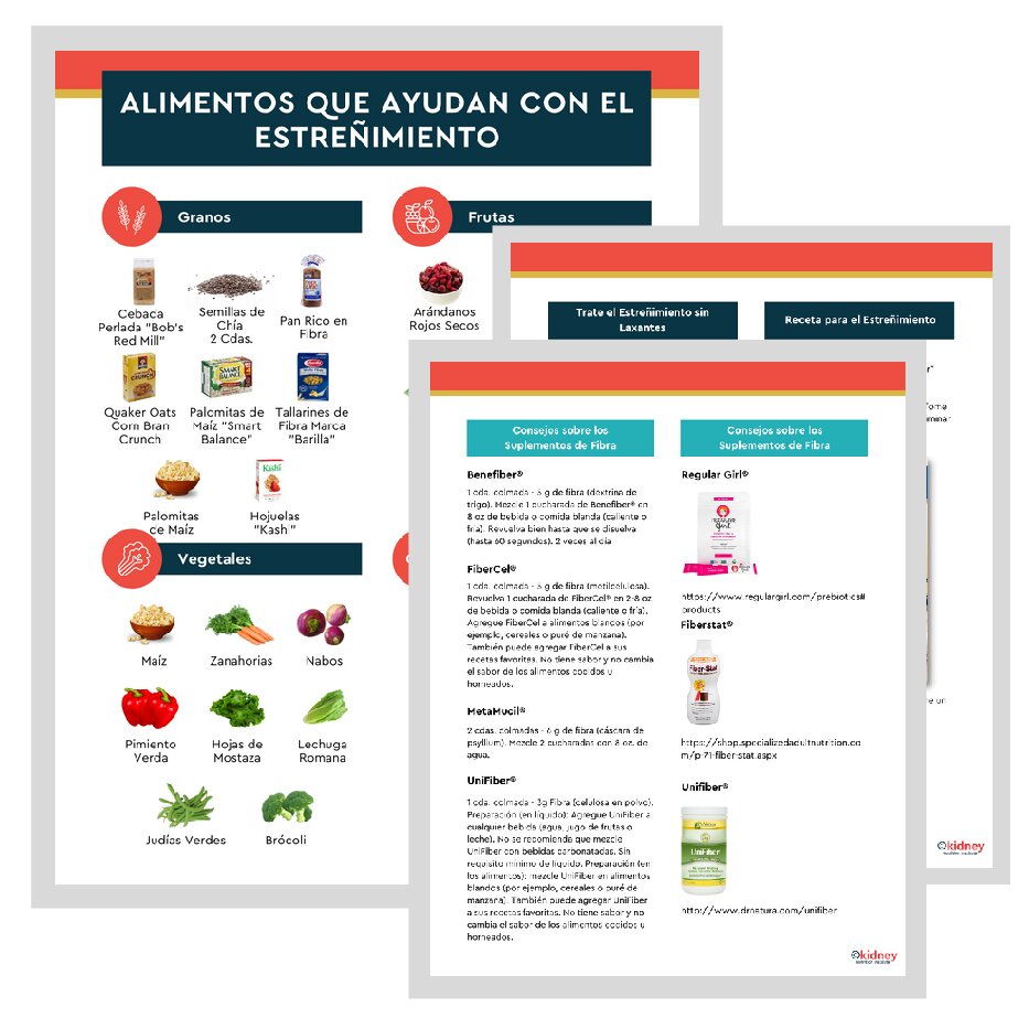 Spanish constipation education kidney nutrition library